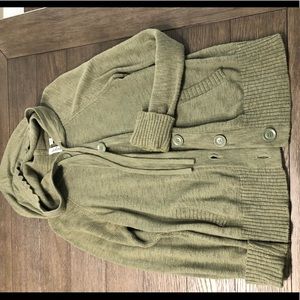 Button down hooded sweater